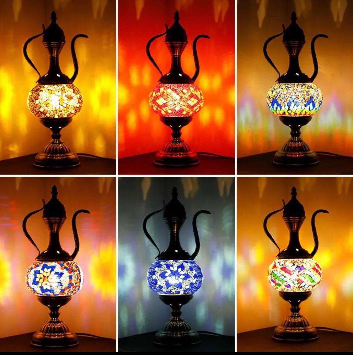 Turkish mosaic table Lamp vintage art deco Handcrafted SF Traders