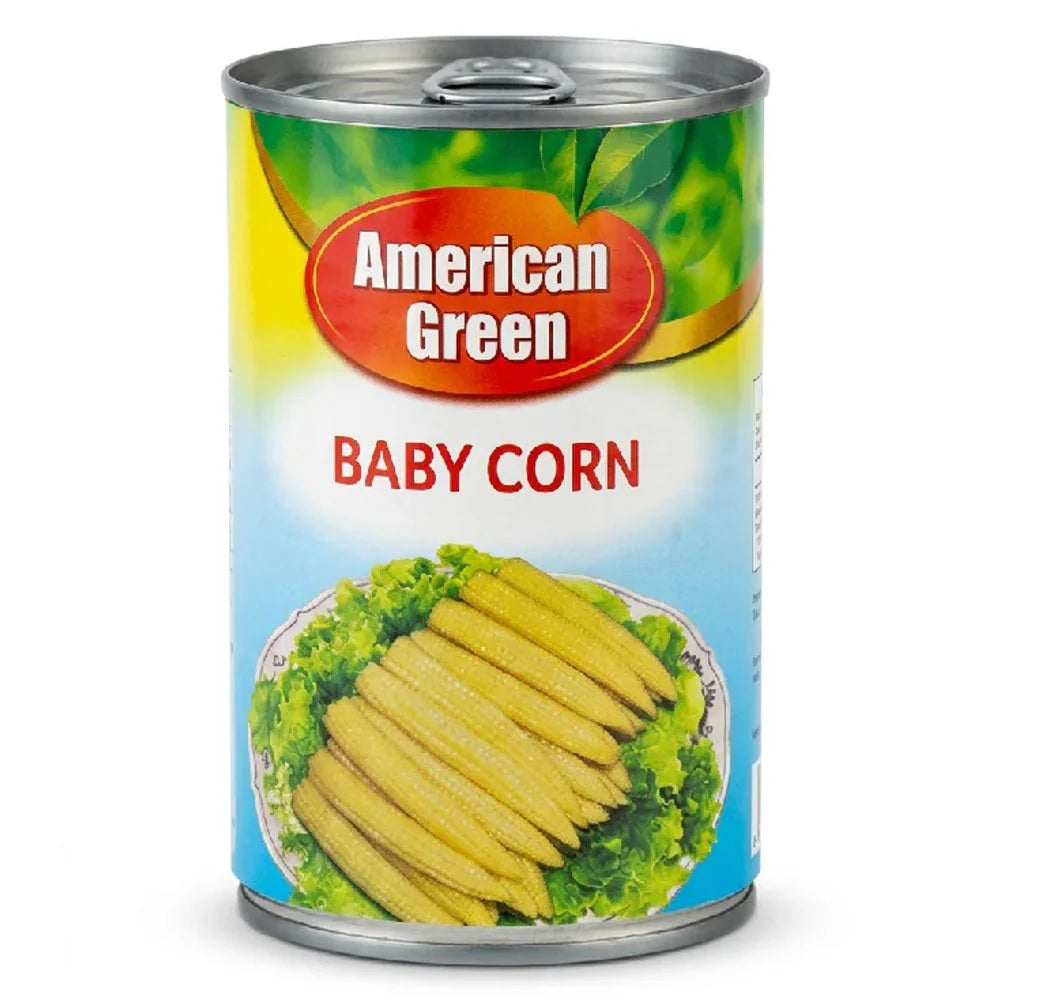 American Green Baby Corn 400g Tin